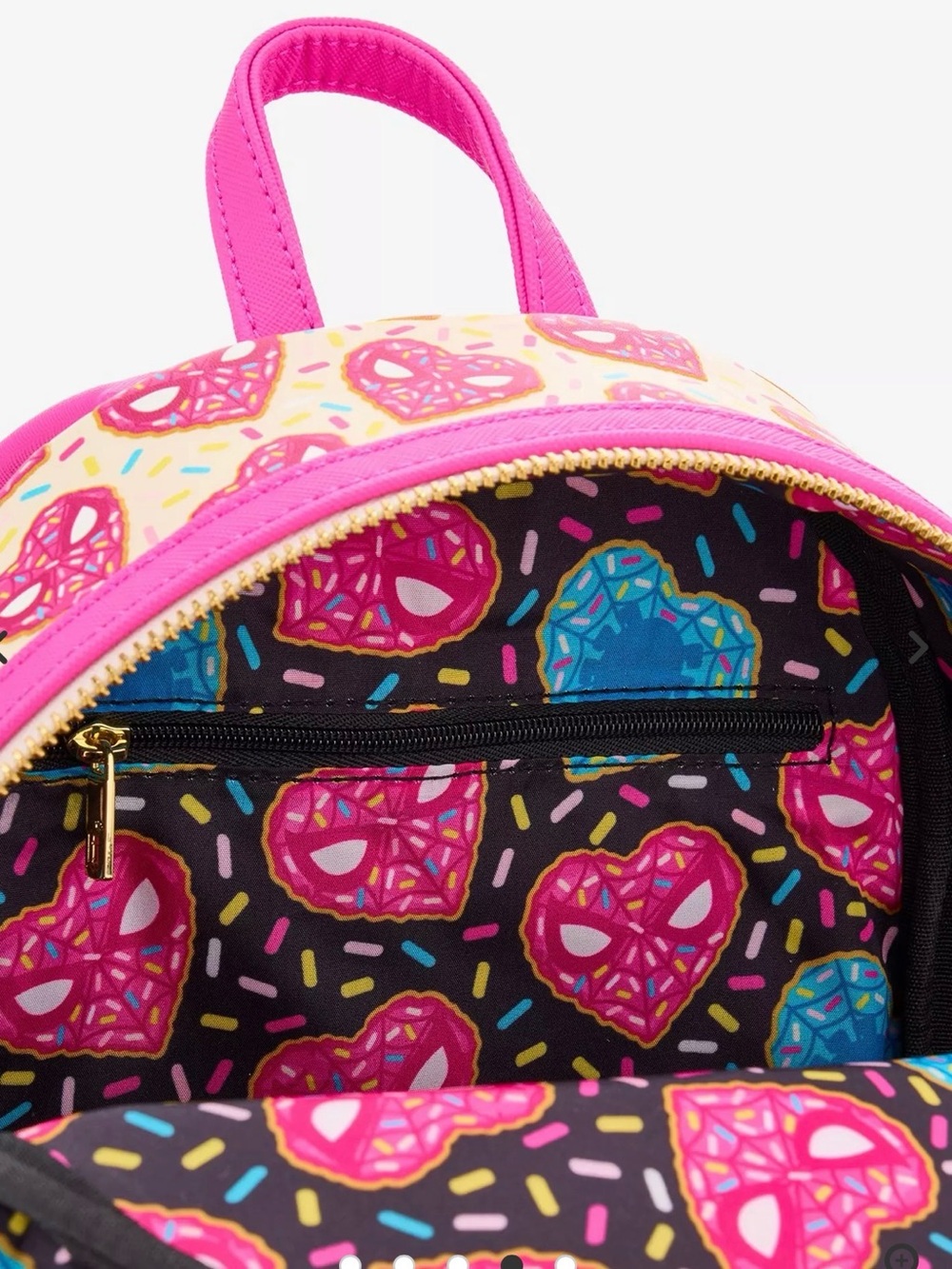 Loungefly Marvel Spider-Man Sprinkle Donut Mask Backpack NWT BoxLunch Exclusive - Picture 4 of 4